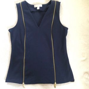MICHAEL Michael Kors navy V-Neck top size M